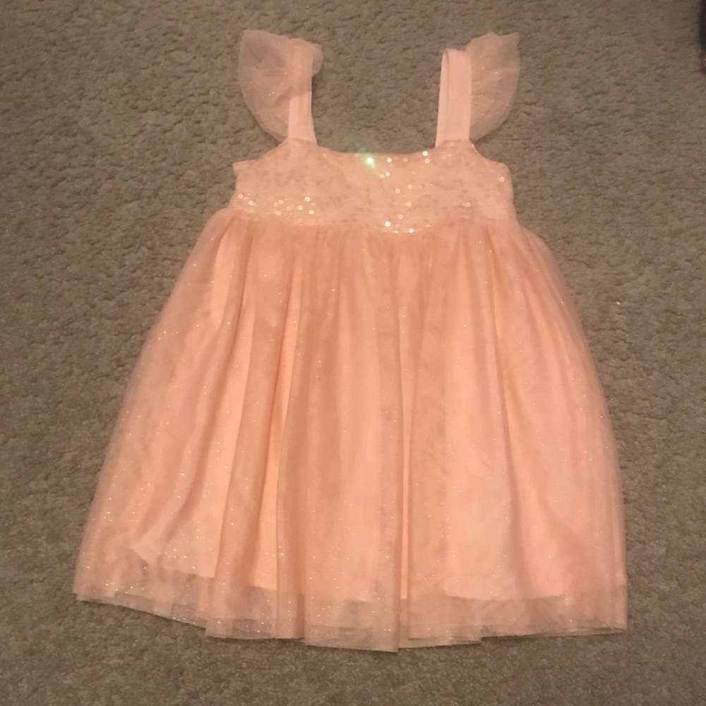 Pink Sequined Layered Dress